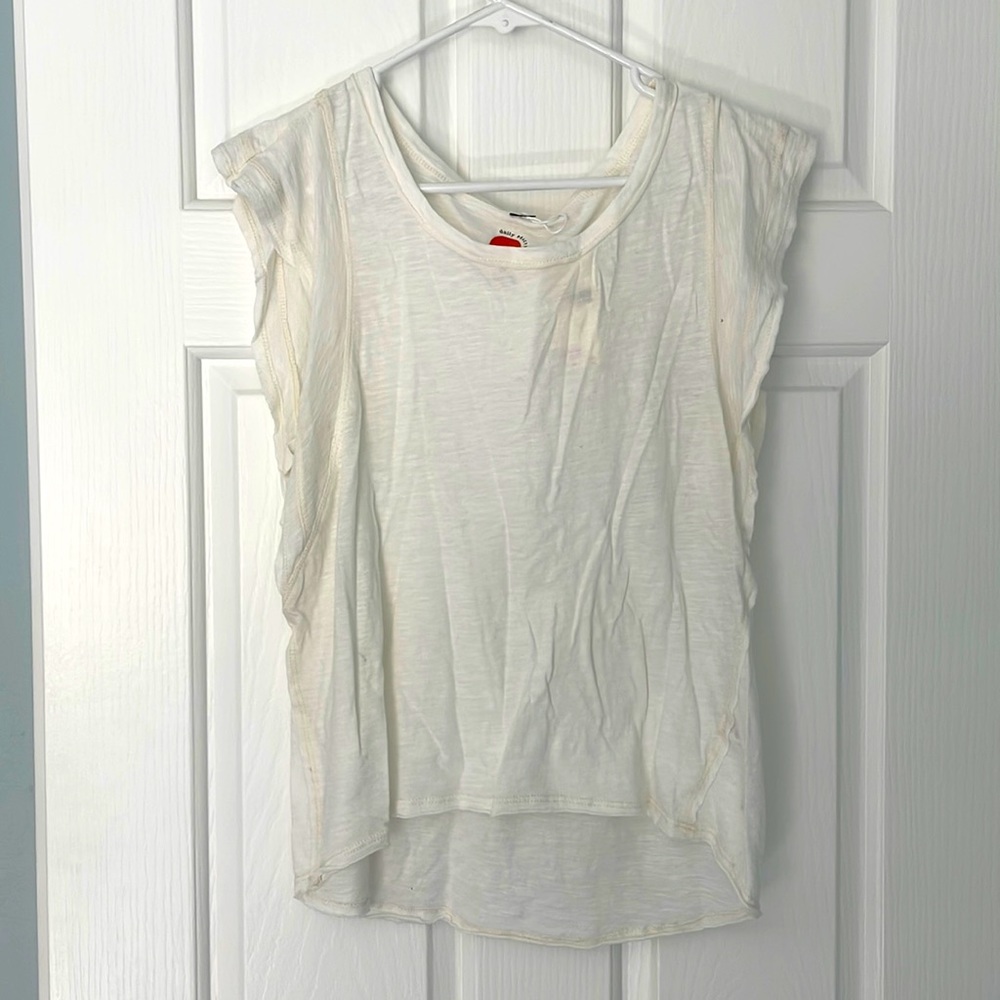 White flutter sleeve top